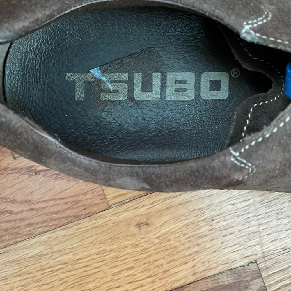 Men Tsubo Brown Leather/Suede Sneakers Aeson Urban Wingtip Blue Laces‎ 12